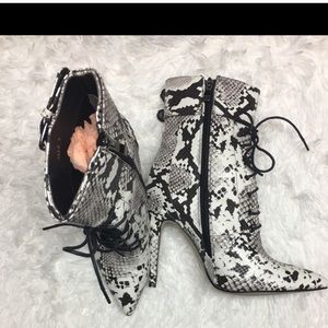 Snakeskin ankle boots